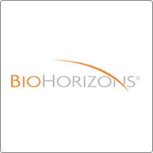 bio horizons logo spelled out with bio in orange and horizons in grey