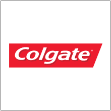 colgate logo with white text against red background