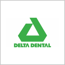 delta dental logo green triangle on top of green brand name