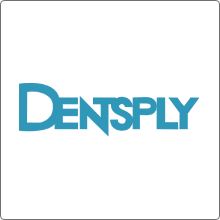 Dentsply logo with name spelled out in teal letters