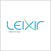 The word Leixir spelled out in light blue letters