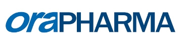 Two-tone blue Orapharma brand logo