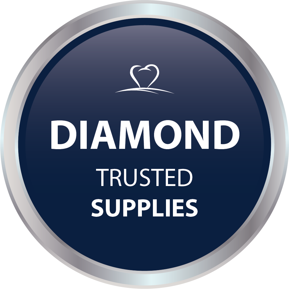 Diamond Trusted Supplies round seal blue with silver edge