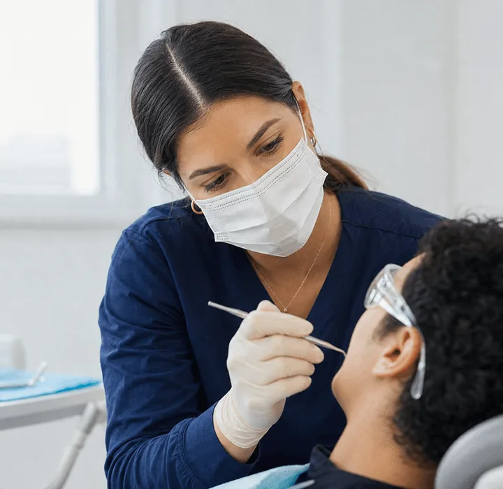 dentist during tooth cleaning