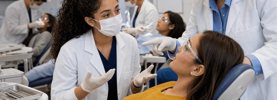 Dentists working with a patient 