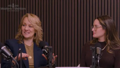 Heartland podcast taping guests at table